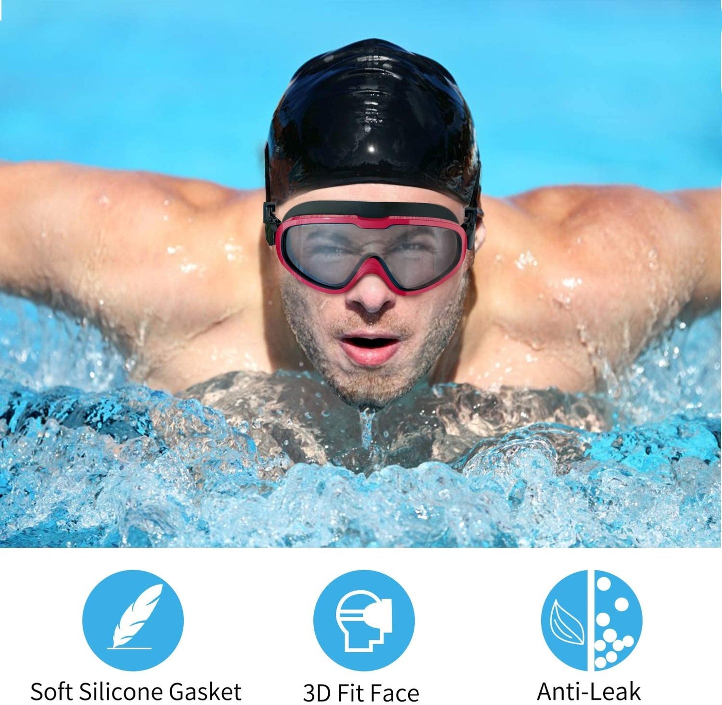 Songxin Sports Cheap Price Big Frame Anti Fog Swimming Goggles For Adult Kids