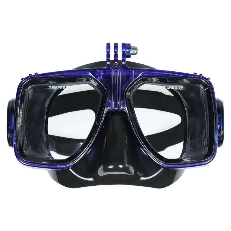Tempered Glass Lens Low Scuba Snorkel Mask Diving Mask With Go Pro Mount