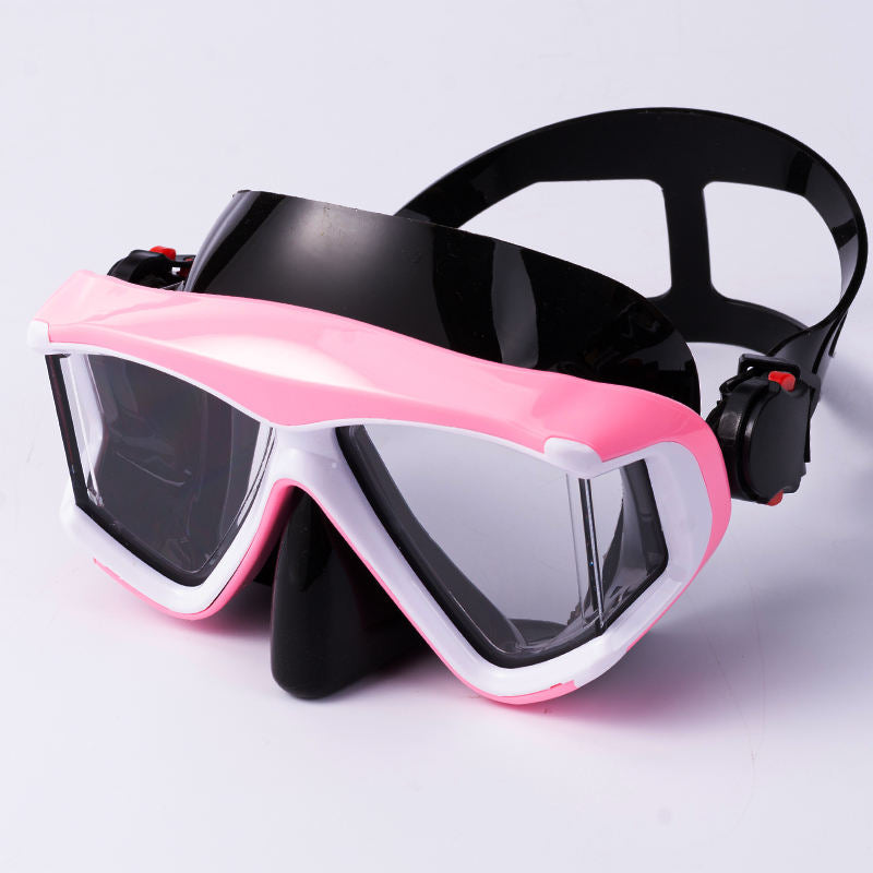 New Design Wide View Underwater 3 Side Lens PC Lens Liquid Silicone Frame Anti fog Diving Mask