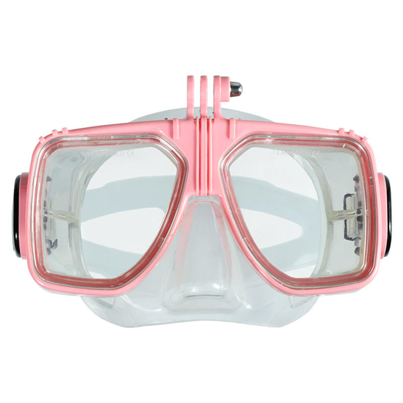 Tempered Glass Lens Low Scuba Snorkel Mask Diving Mask With Go Pro Mount