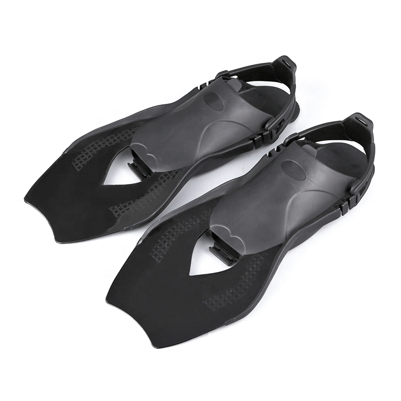 Custom soft Adjustable TPR Short Swim Fins For Kids