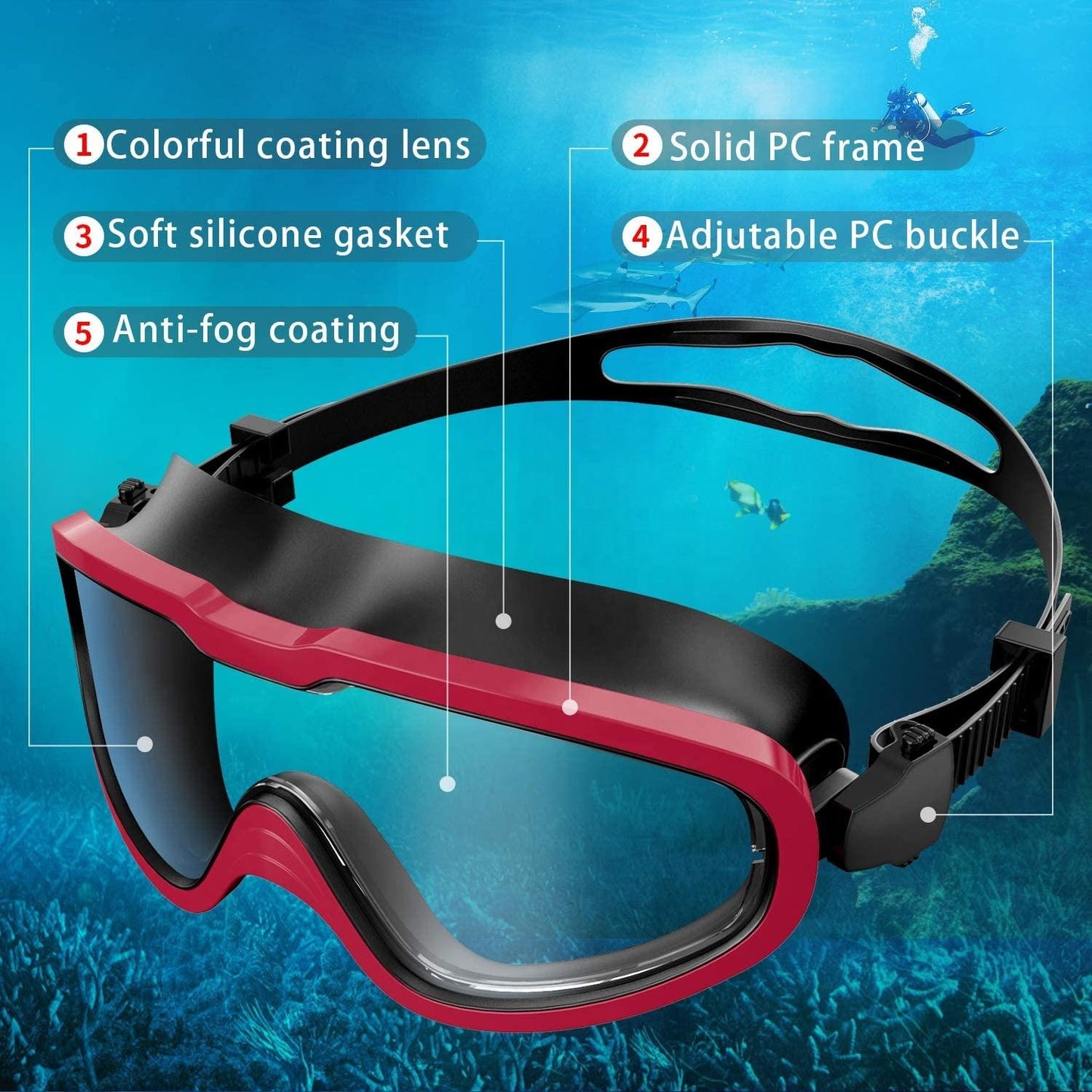 Songxin Sports Cheap Price Big Frame Anti Fog Swimming Goggles For Adult Kids