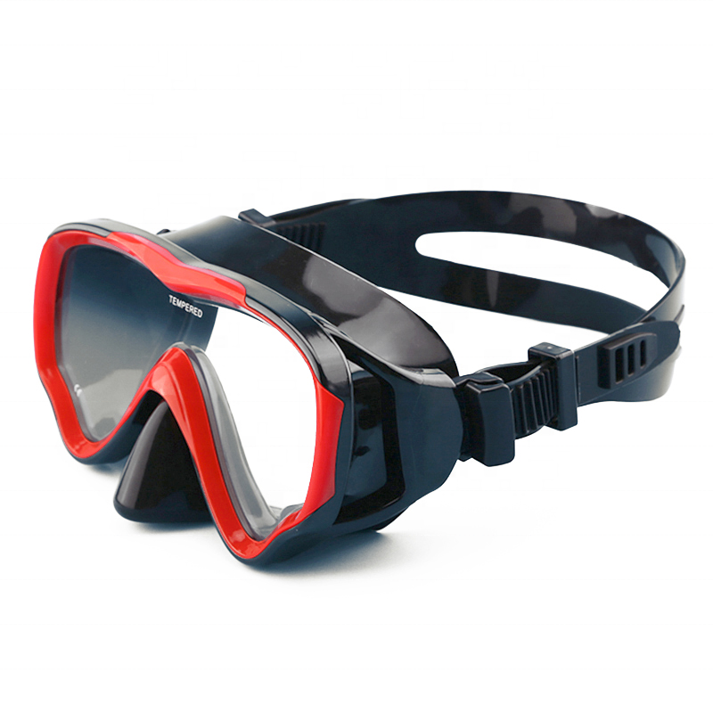 Cheap Blue Tempered Glass Lens Swimming Mask For Kids