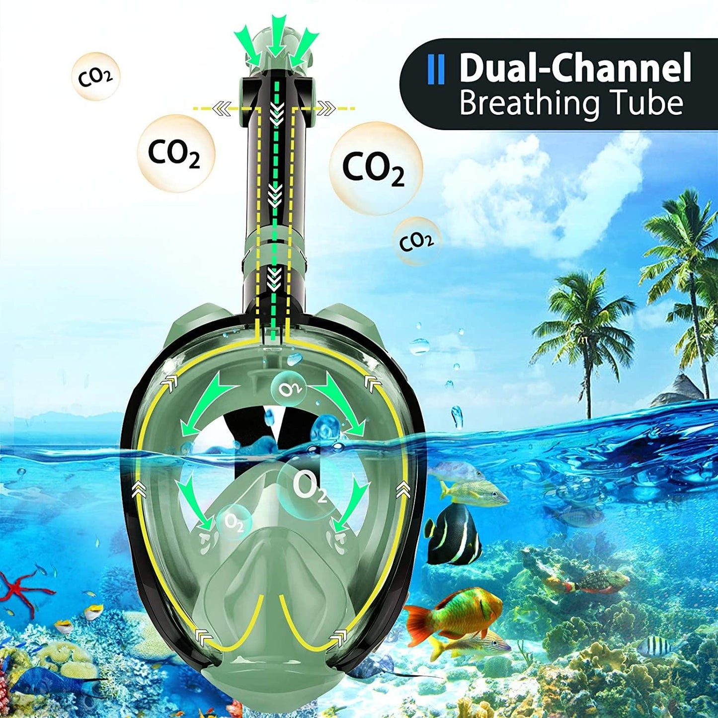 Competitive Price Full Face Mask Snorkel Swimming snorkeling mask