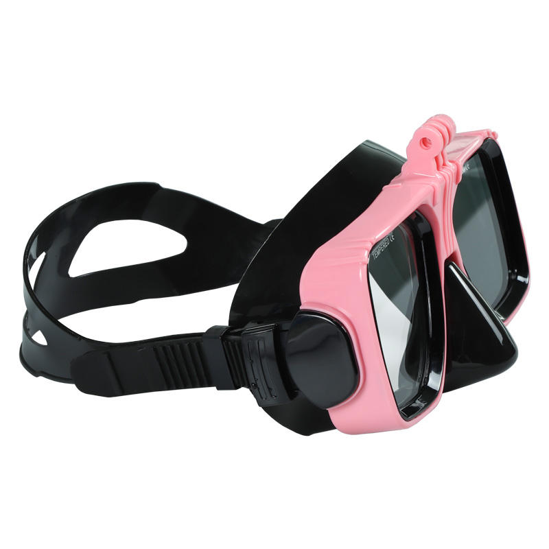 Tempered Glass Lens Low Scuba Snorkel Mask Diving Mask With Go Pro Mount