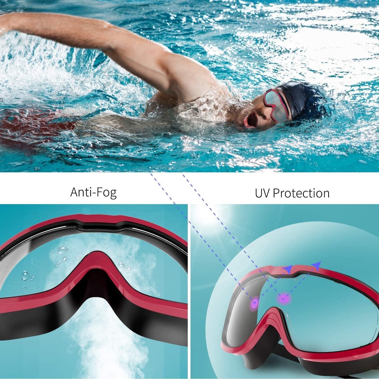 Songxin Sports Cheap Price Big Frame Anti Fog Swimming Goggles For Adult Kids