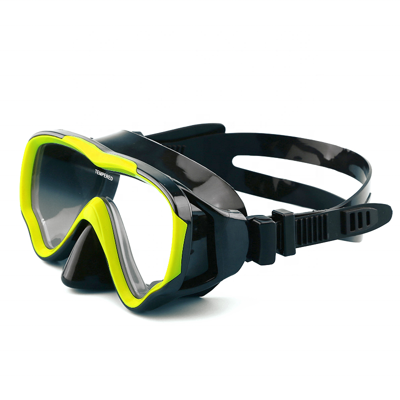 Cheap Blue Tempered Glass Lens Swimming Mask For Kids
