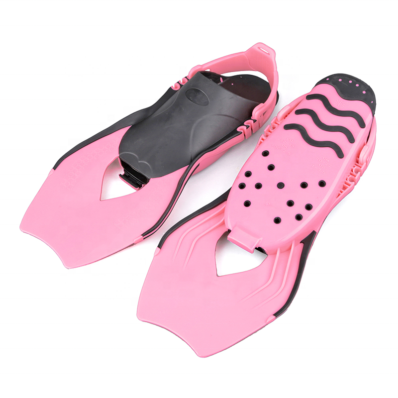 Custom soft Adjustable TPR Short Swim Fins For Kids