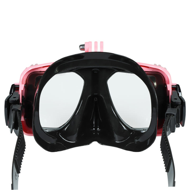 Tempered Glass Lens Low Scuba Snorkel Mask Diving Mask With Go Pro Mount