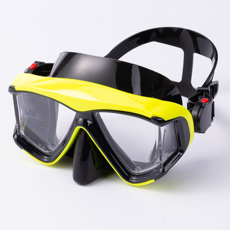 New Design Wide View Underwater 3 Side Lens PC Lens Liquid Silicone Frame Anti fog Diving Mask