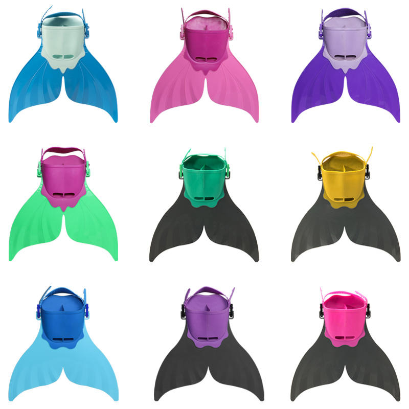 High Quality safety adjustable mermaid flippers diving monofin swim fins for kids child