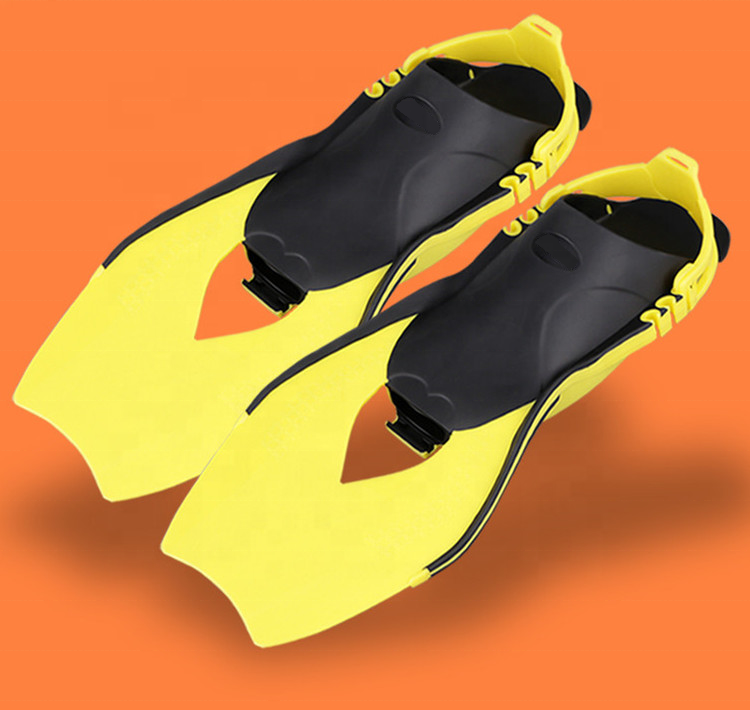 Custom soft Adjustable TPR Short Swim Fins For Kids