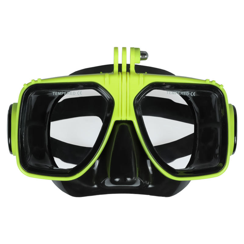 Tempered Glass Lens Low Scuba Snorkel Mask Diving Mask With Go Pro Mount