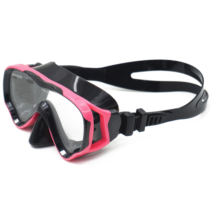 Cheap Blue Tempered Glass Lens Swimming Mask For Kids
