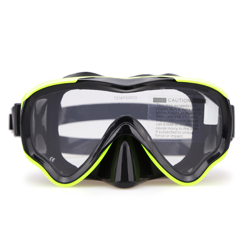 Cheap Blue Tempered Glass Lens Swimming Mask For Kids