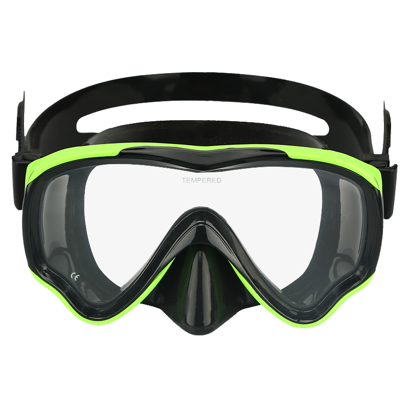 Cheap Blue Tempered Glass Lens Swimming Mask For Kids