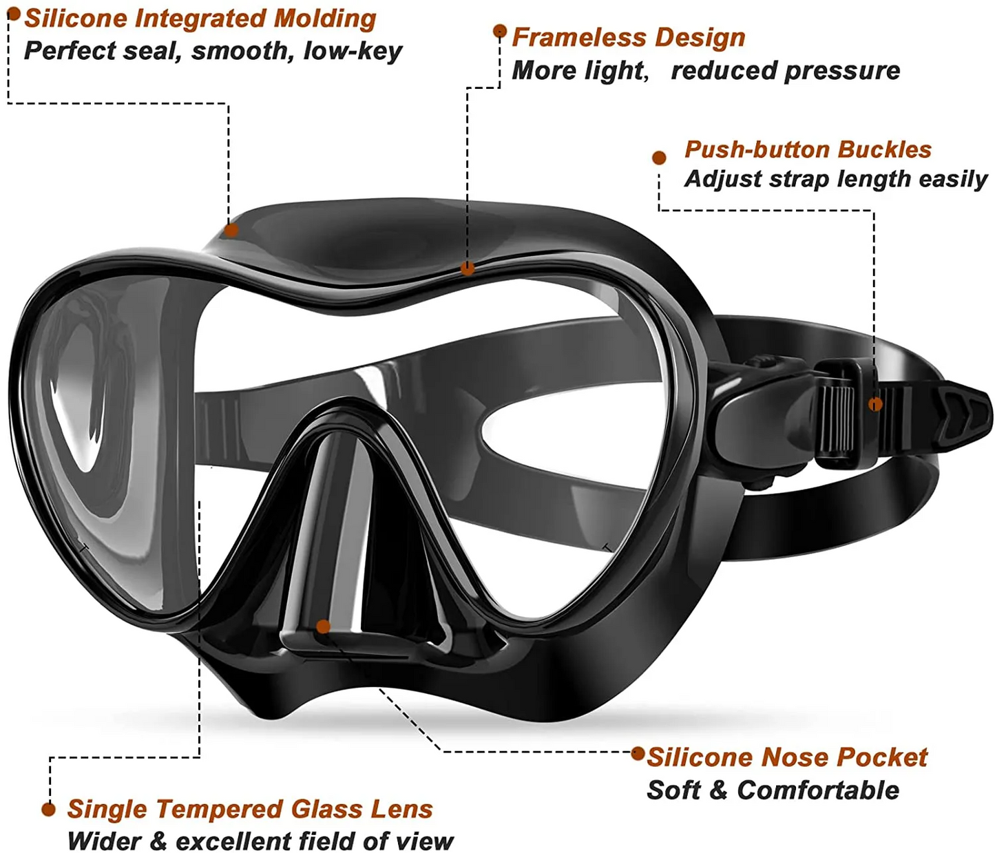 Diving Snorkel Mask Scuba Gear Freediving Free Set Glasses Snorkeling Spearfishing Underwater Dive Equipment