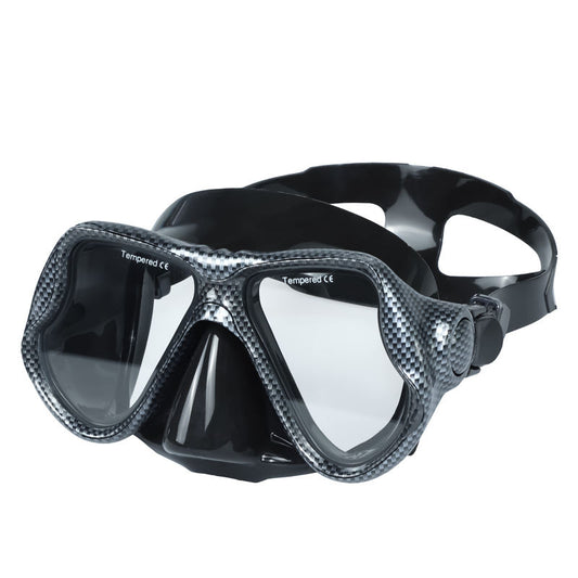 New Fashion Design Tempered Glass Lens Carbon Fiber Scuba Diving Mask for Snorkeling