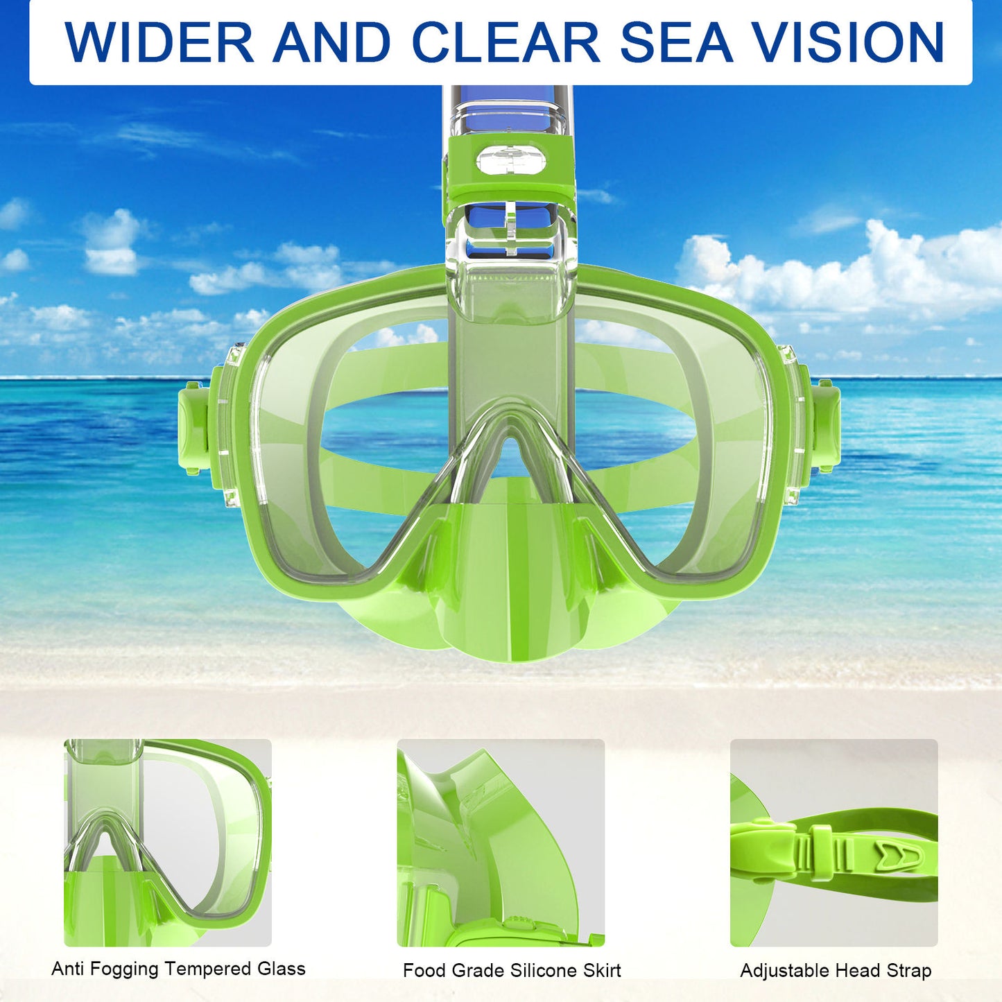 2 In 1 anti-leak Free Diving Mask And Snorkel Set With Camera Mount