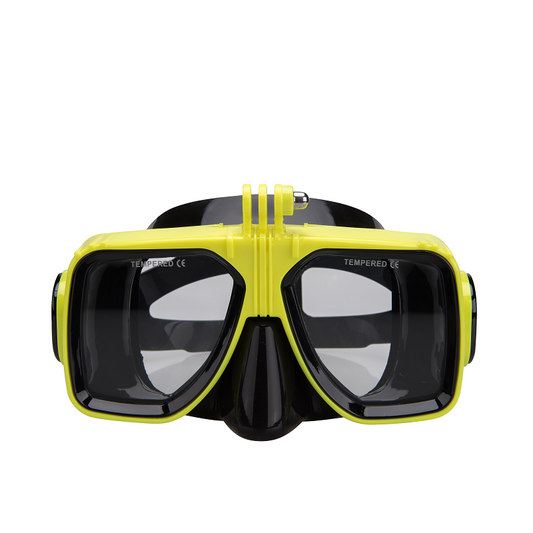 Tempered Glass Lens Low Scuba Snorkel Mask Diving Mask With Go Pro Mount