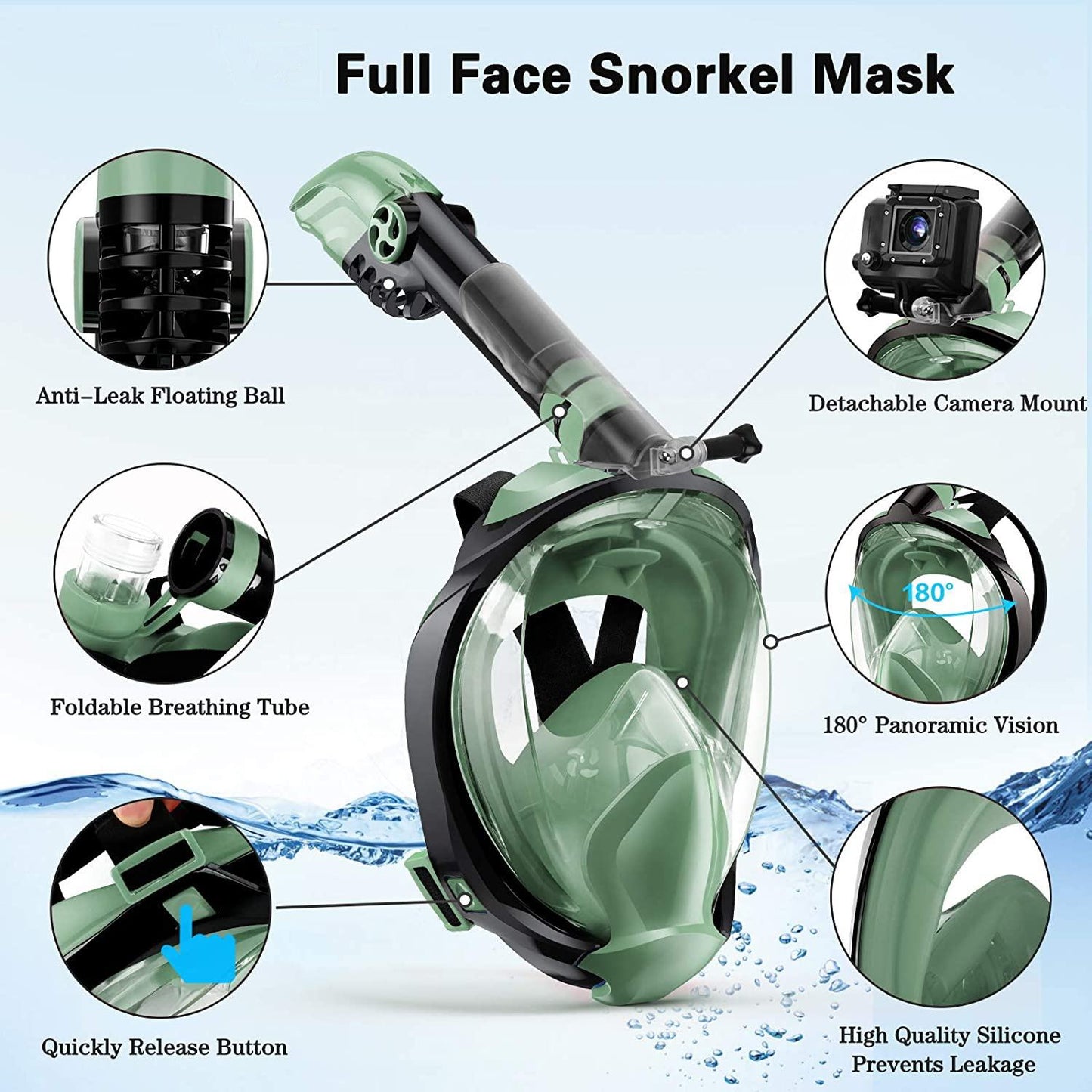 Competitive Price Full Face Mask Snorkel Swimming snorkeling mask