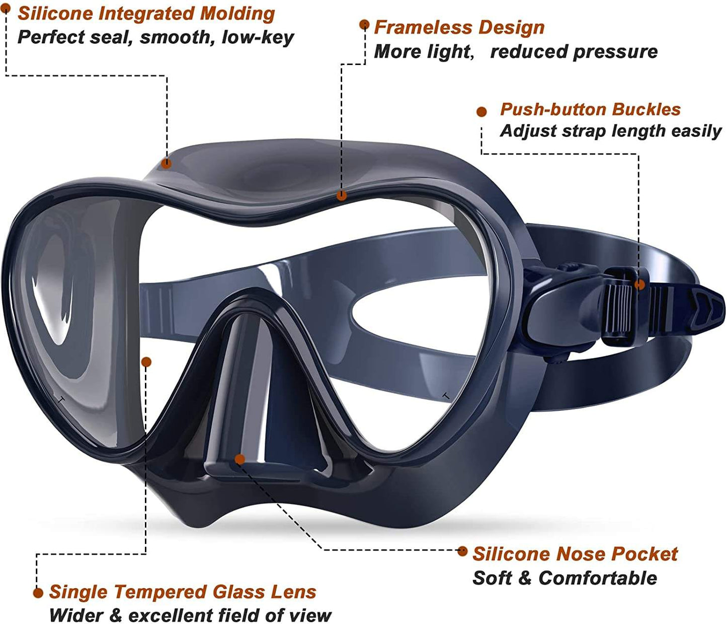 Diving Snorkel Mask Scuba Gear Freediving Free Set Glasses Snorkeling Spearfishing Underwater Dive Equipment