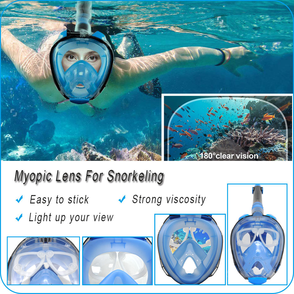 Professional Diving Natural Breathing Full Face Snorkel Silicon Mask