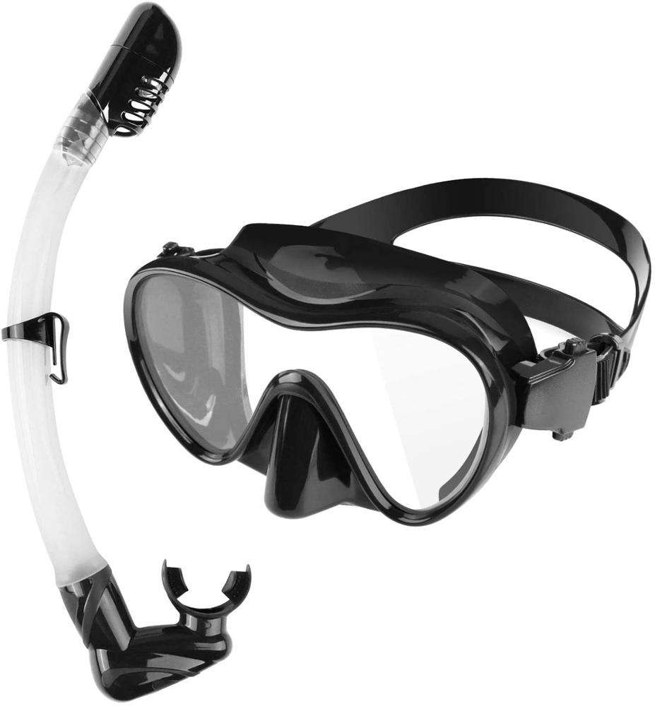 Diving Mask and Snorkel Tube Set Tempered Glass Diving Goggles Adult Kids