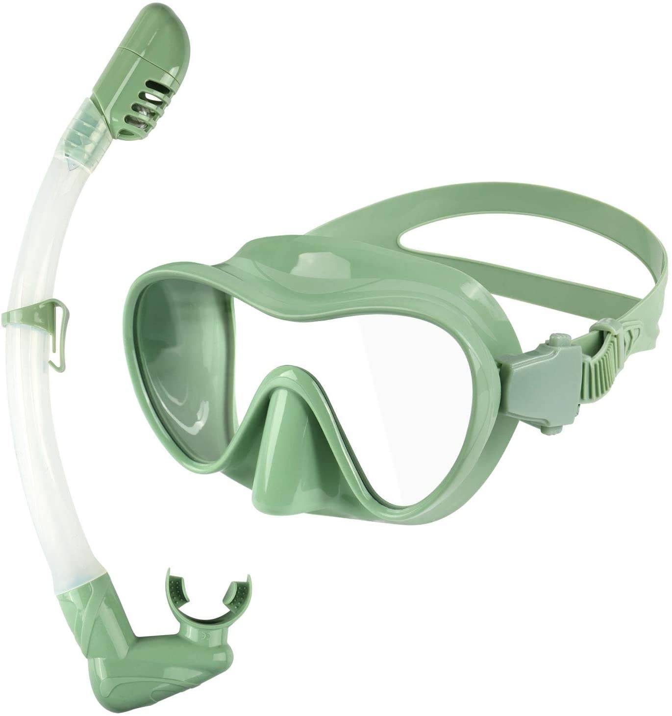 Diving Mask and Snorkel Tube Set Tempered Glass Diving Goggles Adult Kids